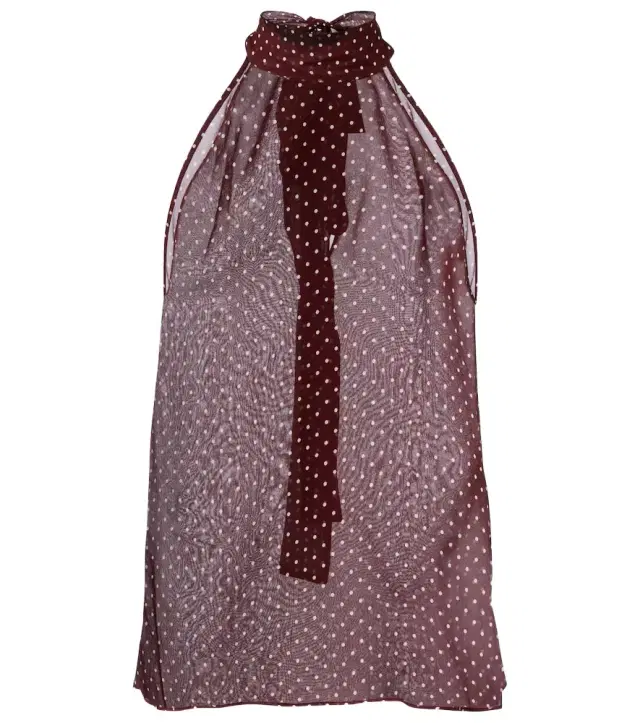 Nili Lotan Alla polka-dot halterneck silk top