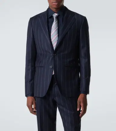 Thom Sweeney Chalk stripe wool and cashmere suit | Thumbnail 3