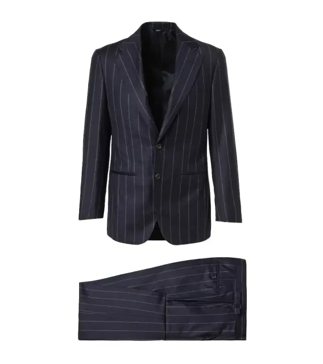 Thom Sweeney Chalk stripe wool and cashmere suit