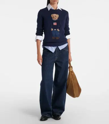 Polo Ralph Lauren Polo Bear intarsia cotton and linen sweater | Thumbnail 2