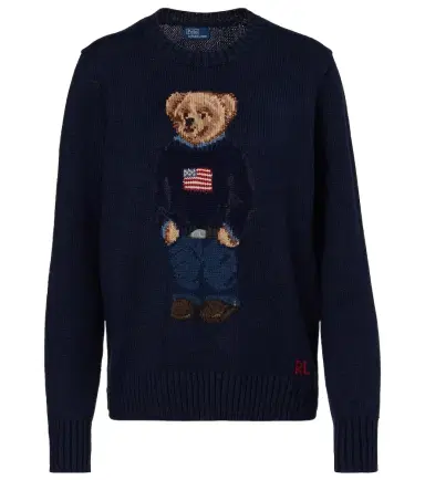 Polo Ralph Lauren Polo Bear intarsia cotton and linen sweater | Thumbnail 1