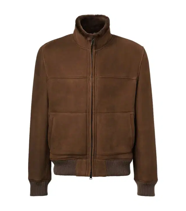 Thom Sweeney Shearling-lined suede bomber jacket