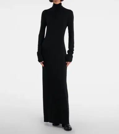 The Row Leoline turtleneck virgin wool maxi dress | Thumbnail 4