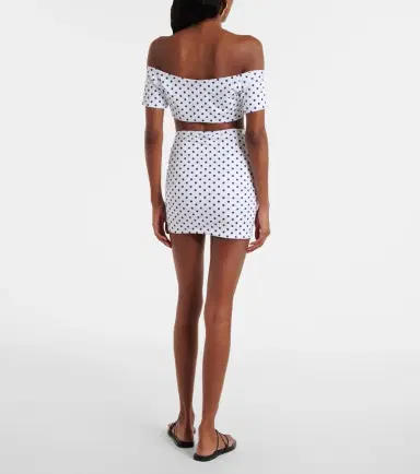 Bananhot Stefani polka-dot off-shoulder crop top | Thumbnail 2