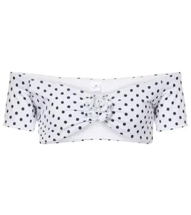Bananhot Stefani polka-dot off-shoulder crop top | Thumbnail 1