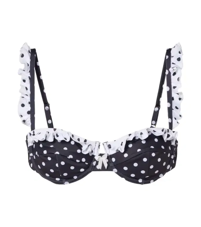 Bananhot Angela polka-dot ruffled bikini top