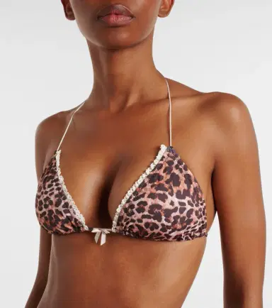 Bananhot Flora leopard-print bikini top | Thumbnail 2