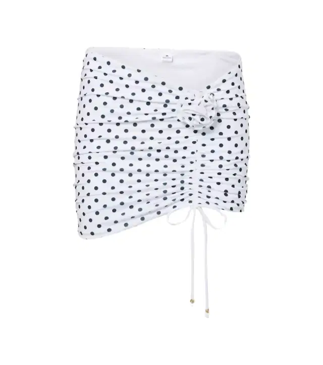 Bananhot Stefani polka-dot ruched miniskirt