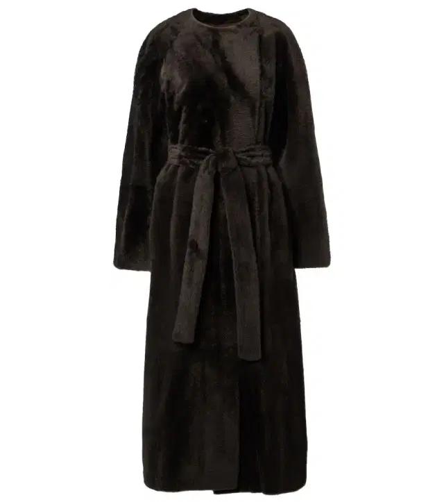 The Row Madelina belted shearling coat