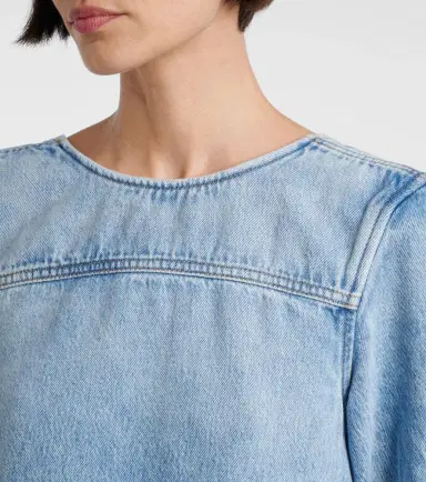 Ganni Ruffled denim minidress | Thumbnail 4