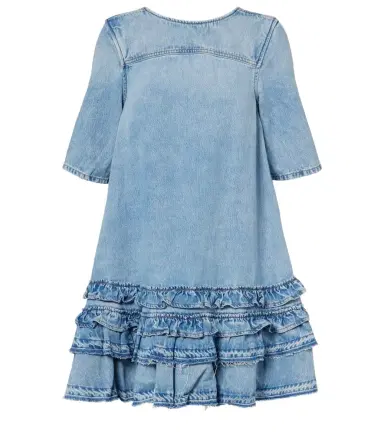Ganni Ruffled denim minidress | Thumbnail 1