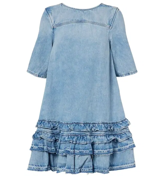 Ganni Ruffled denim minidress
