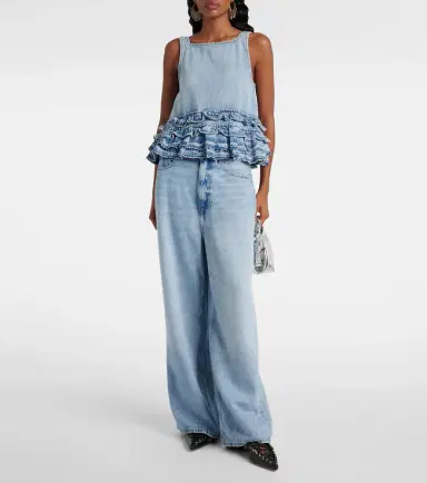 Ganni Mid-rise wide-leg jeans | Thumbnail 2