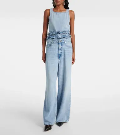 Ganni Mid-rise wide-leg jeans | Thumbnail 4