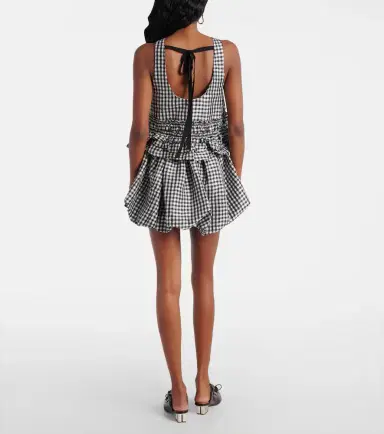 Ganni Gingham ruffled top | Thumbnail 4