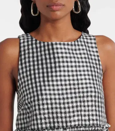Ganni Gingham ruffled top | Thumbnail 5