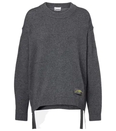 Ganni Logo wool-blend sweater | Thumbnail 1