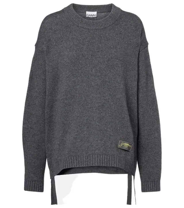 Ganni Logo wool-blend sweater