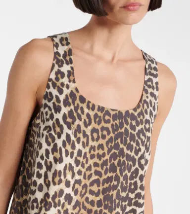 Ganni Leopard-print ruffled cotton poplin minidress | Thumbnail 3 Ganni Leopard-print ruffled cotton poplin minidress | Thumbnail 3