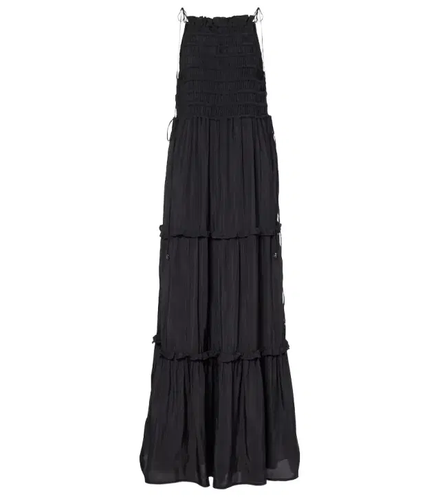 Ganni Smocked tiered maxi dress