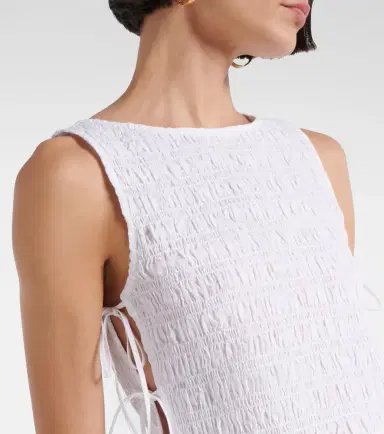 Ganni Shirred cotton top | Thumbnail 5 Ganni Shirred cotton top | Thumbnail 5