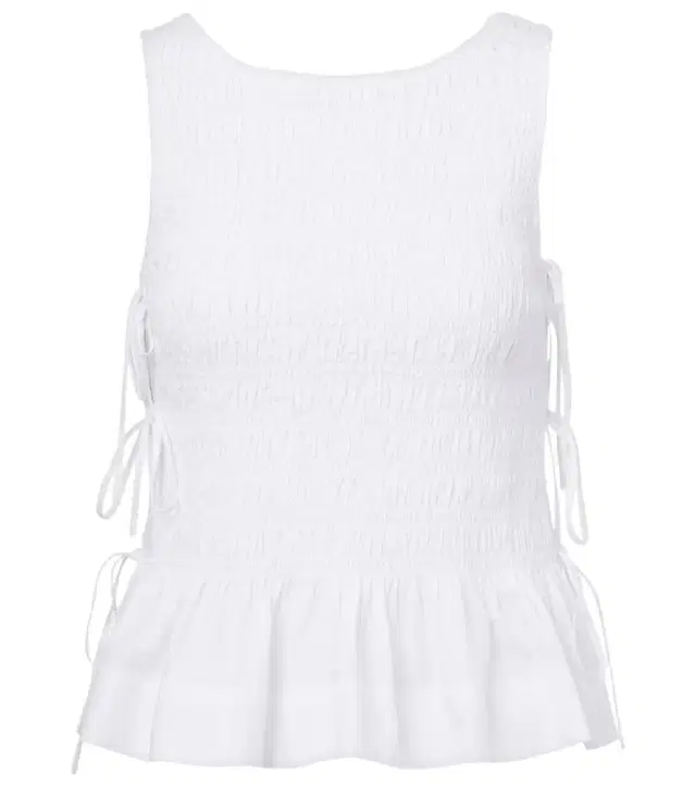 Ganni Shirred cotton top