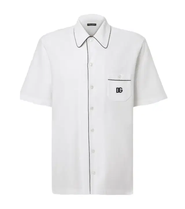 DG cotton and silk piqué bowling shirt