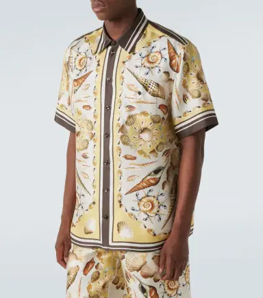 Dolce & Gabbana Printed silk twill bowling shirt | Thumbnail 5