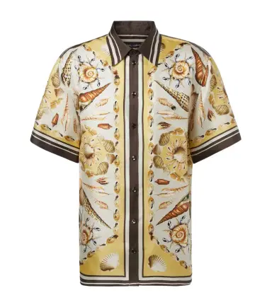 Dolce & Gabbana Printed silk twill bowling shirt | Thumbnail 1
