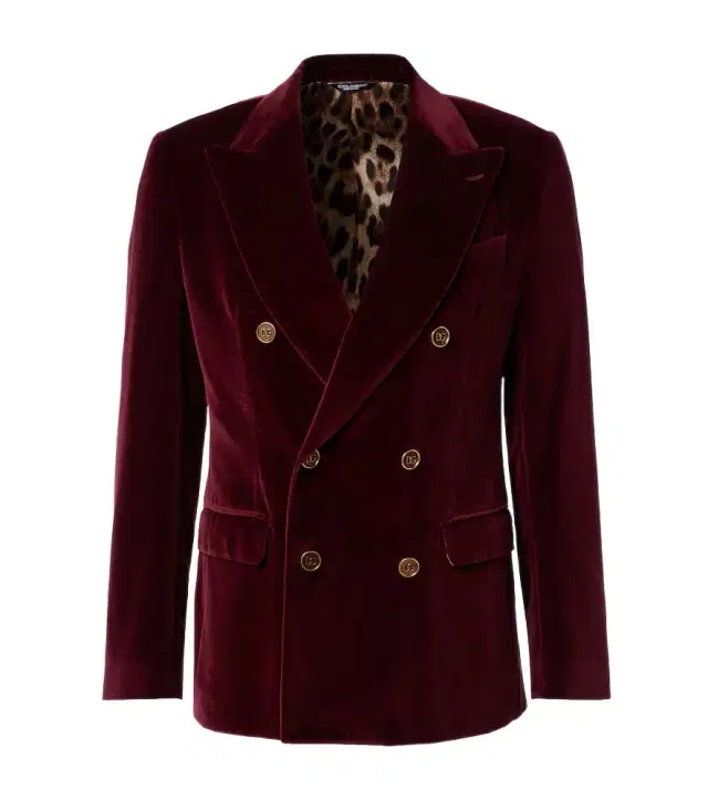 Dolce & Gabbana Double-breasted cotton velvet blazer