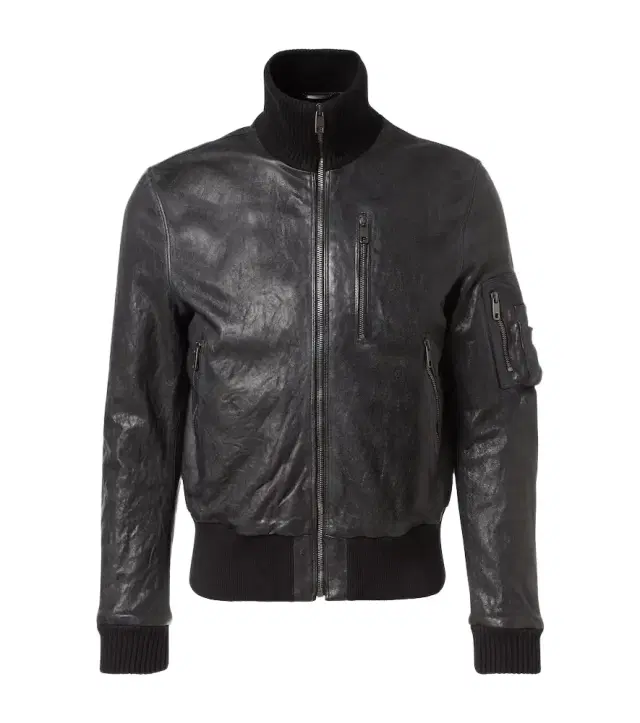 Leather bomber jacket