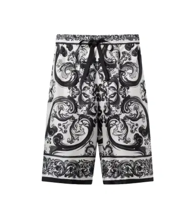 Dolce & Gabbana Majolica silk twill shorts | Thumbnail 1 Dolce & Gabbana Majolica silk twill shorts | Thumbnail 1