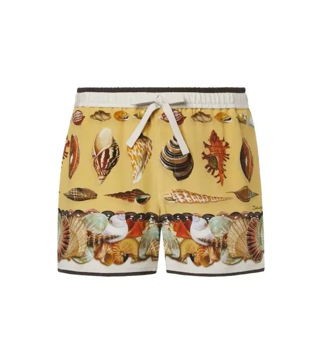 Printed silk shorts