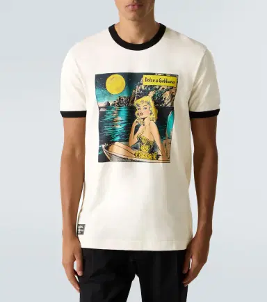 Dolce & Gabbana Printed cotton jersey T-shirt | Thumbnail 3