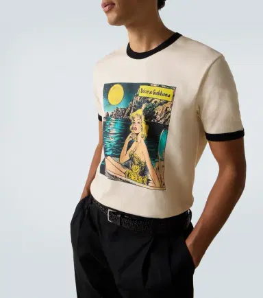 Dolce & Gabbana Printed cotton jersey T-shirt | Thumbnail 5