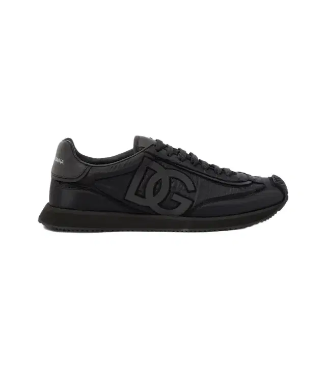 Leather-trimmed canvas sneakers