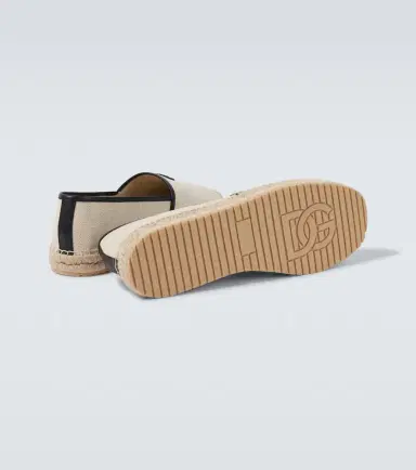 Dolce & Gabbana DG Leather-trimmed espadrille sandals | Thumbnail 4 Dolce & Gabbana DG Leather-trimmed espadrille sandals | Thumbnail 4