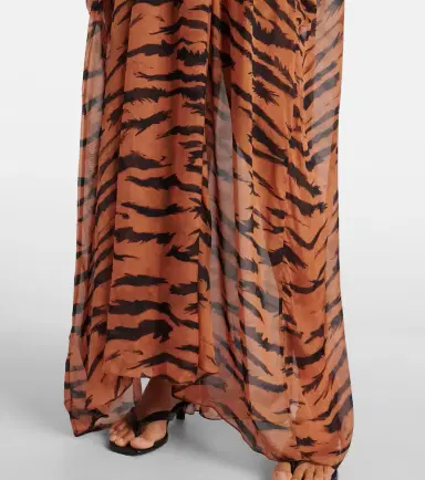 ADRIANA DEGREAS x Sabine Getty printed silk kaftan | Thumbnail 4