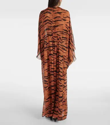 ADRIANA DEGREAS x Sabine Getty printed silk kaftan | Thumbnail 5