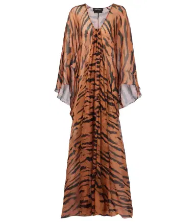 ADRIANA DEGREAS x Sabine Getty printed silk kaftan | Thumbnail 1