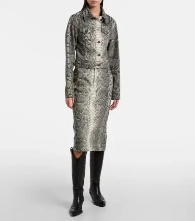 Gabriela Hearst Adelaide snake-print cotton midi skirt | Thumbnail 5