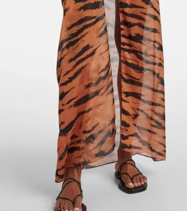 ADRIANA DEGREAS x Sabine Getty printed silk kaftan | Thumbnail 3