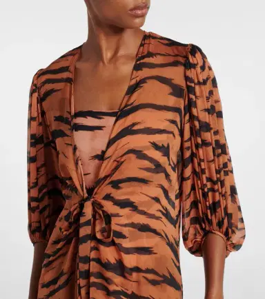 ADRIANA DEGREAS x Sabine Getty printed silk kaftan | Thumbnail 4