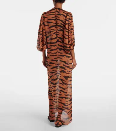 ADRIANA DEGREAS x Sabine Getty printed silk kaftan | Thumbnail 5