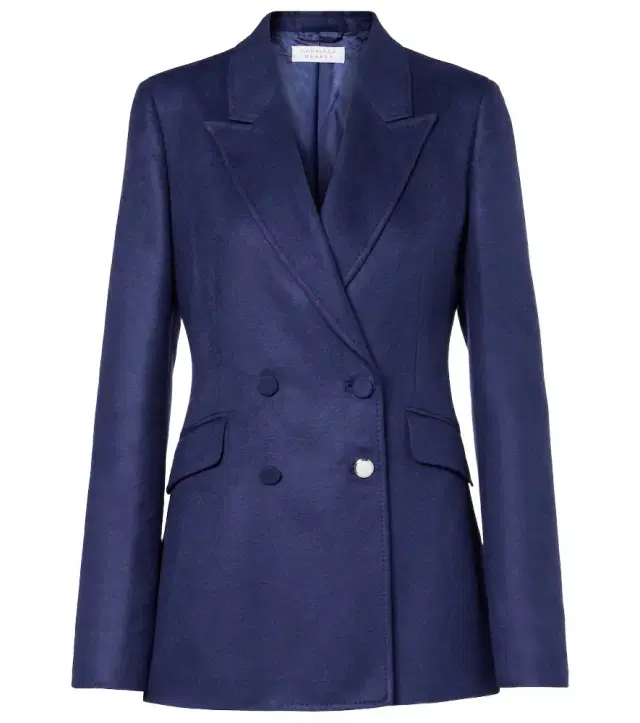 Gabriela Hearst Stephanie Blazer in Navy Winter Silk