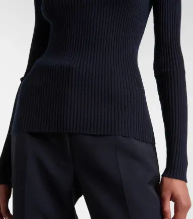 Gabriela Hearst Browning Knit Sweater in Electric Navy Cashmere Silk | Thumbnail 3