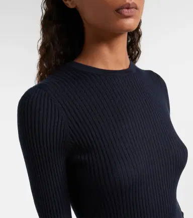 Gabriela Hearst Browning Knit Sweater in Electric Navy Cashmere Silk | Thumbnail 4