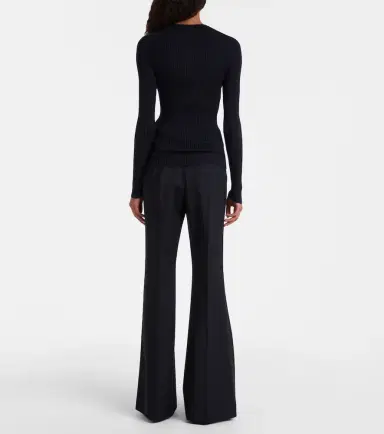Gabriela Hearst Browning Knit Sweater in Electric Navy Cashmere Silk | Thumbnail 5