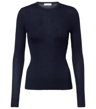 Gabriela Hearst Browning Knit Sweater in Electric Navy Cashmere Silk | Thumbnail 1