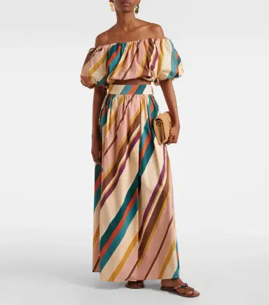 ADRIANA DEGREAS Striped cotton-blend maxi skirt | Thumbnail 2 ADRIANA DEGREAS Striped cotton-blend maxi skirt | Thumbnail 2